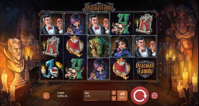 Tragamonedas Dracula's Family - Jugar en línea - Revisión de máquinas tragamonedas de casino