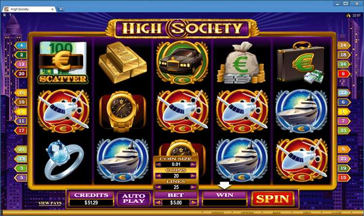 Tragamonedas High Society - Jugar en línea - Revisión de máquinas tragamonedas de casino