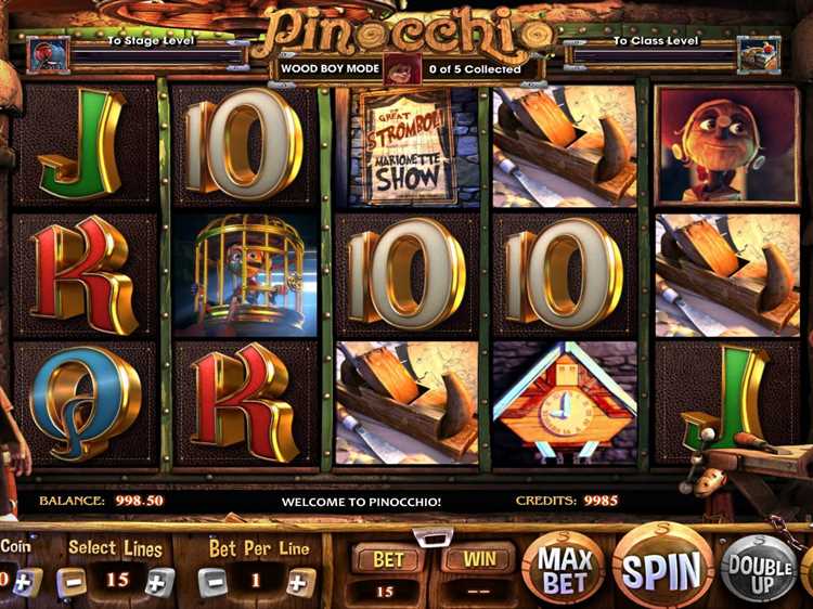 Tragamonedas Pinocchio's Fortune - Jugar en línea - Revisión de máquinas tragamonedas de casino